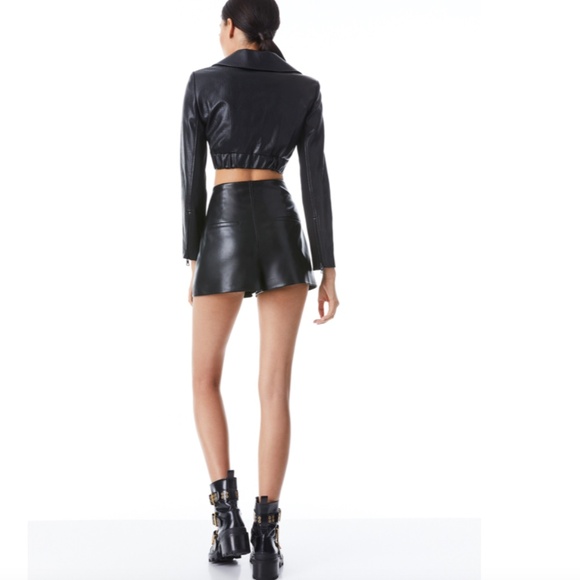 Alice + Olivia STEFFIE VEGAN LEATHER SHORT - Picture 6 of 13